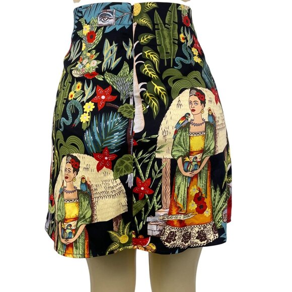 Frida Kahlo Women’s Multicolor High-Waist Graphic Mini Skirt Size XL - Picture 3 of 7
